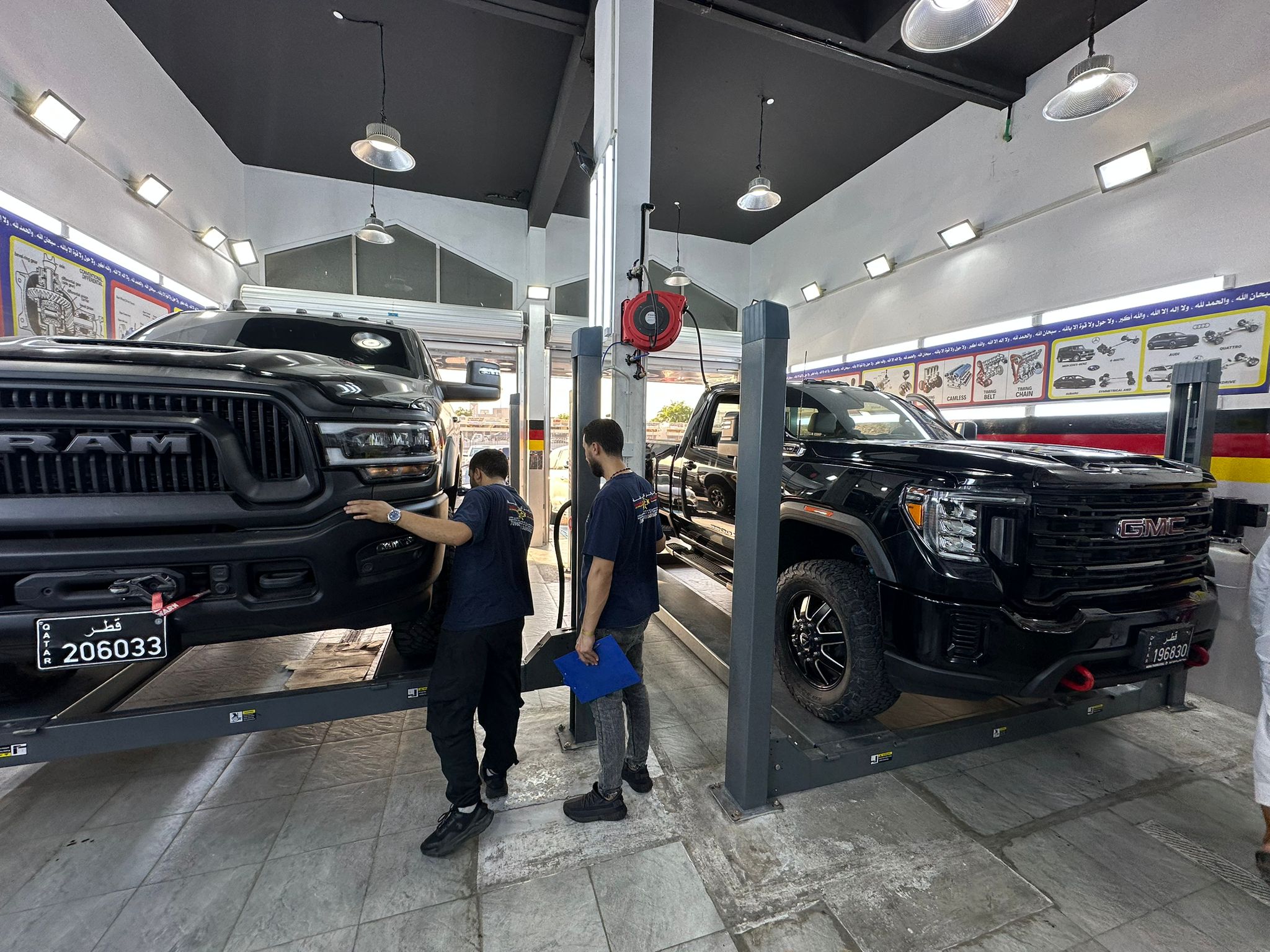 Luxury vehicle in workshop
